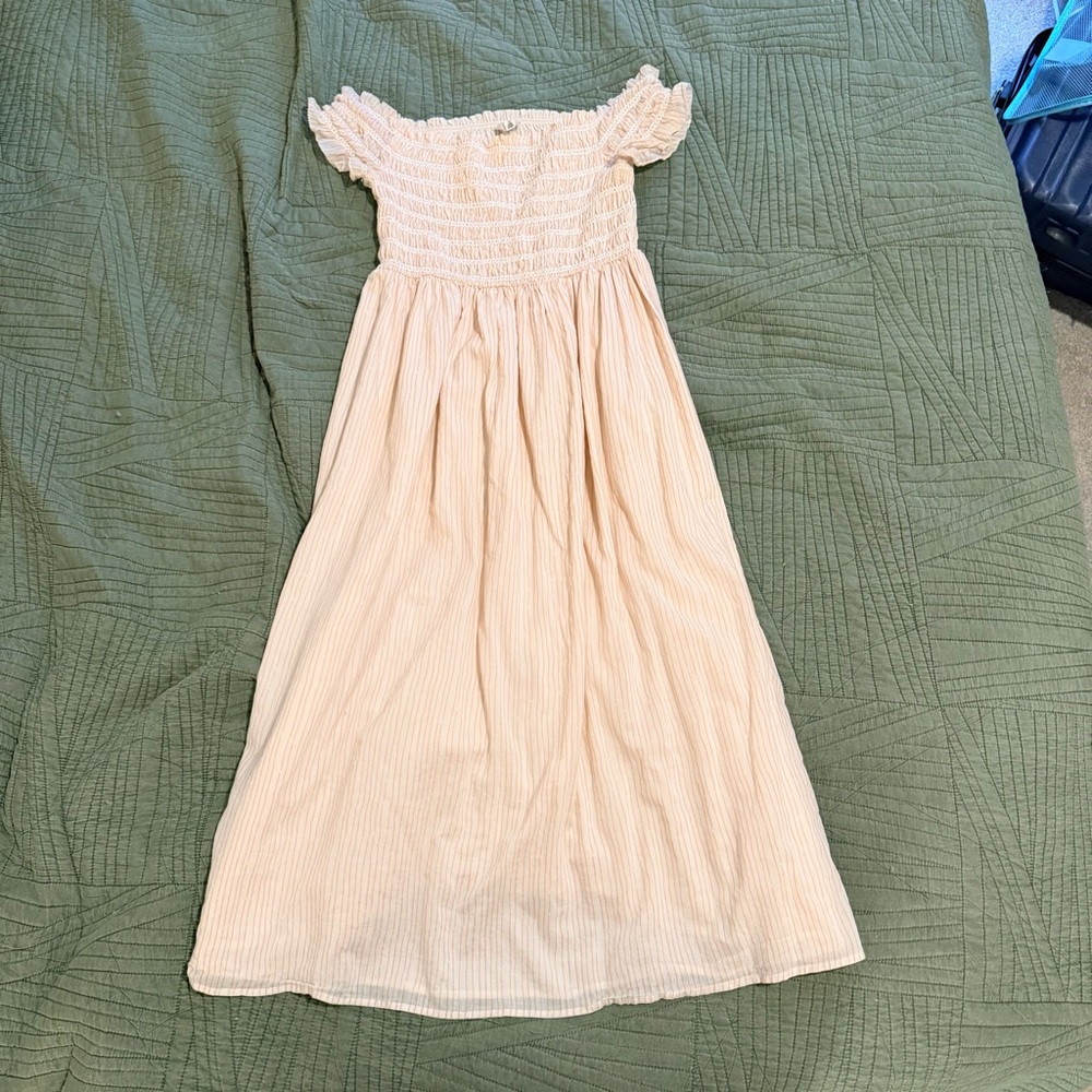 Cream Off-Shoulder Dress